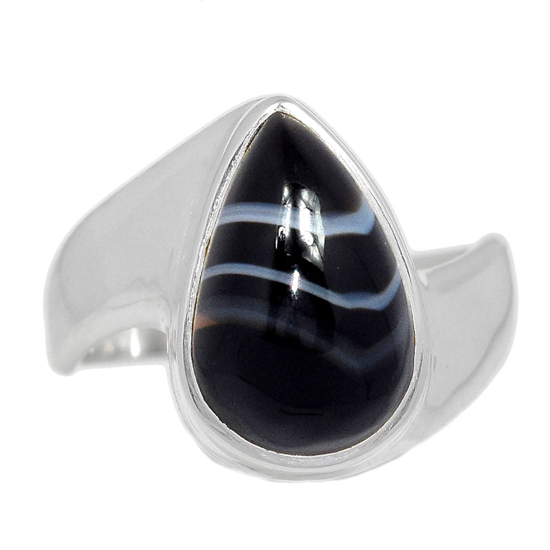 Solid - Black Banded Agate Ring - BBAR1012