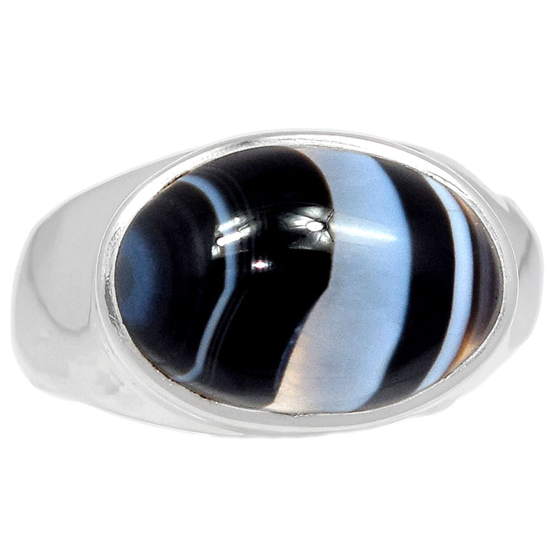 Solid - Black Banded Agate Ring - BBAR1014