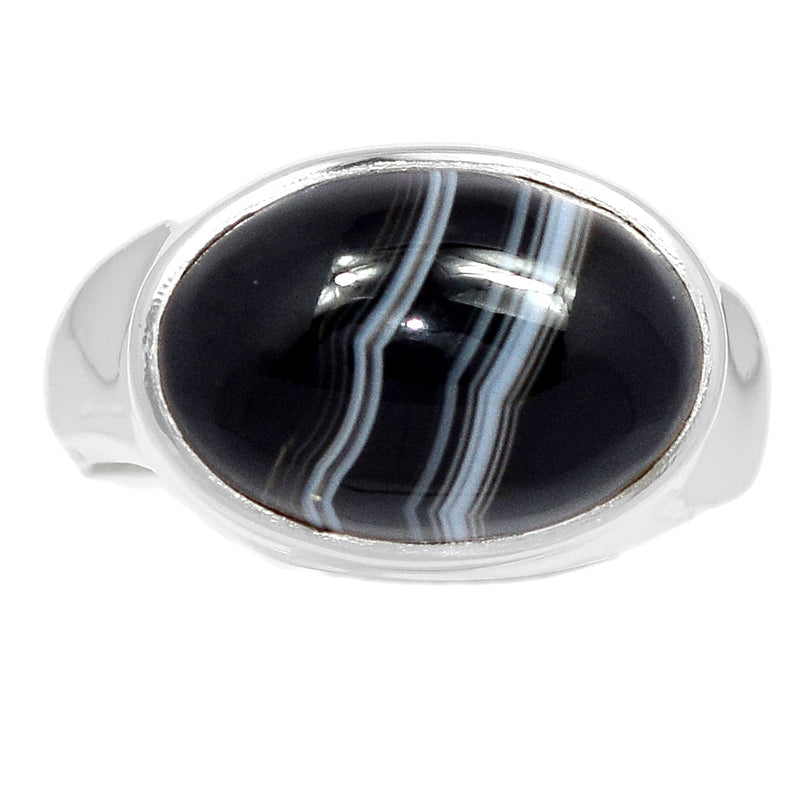 Solid - Black Banded Agate Ring - BBAR1016