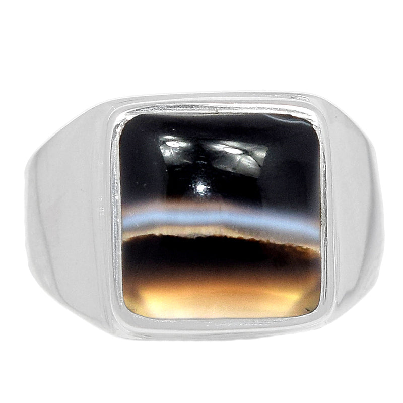 Solid - Black Banded Agate Ring - BBAR1017