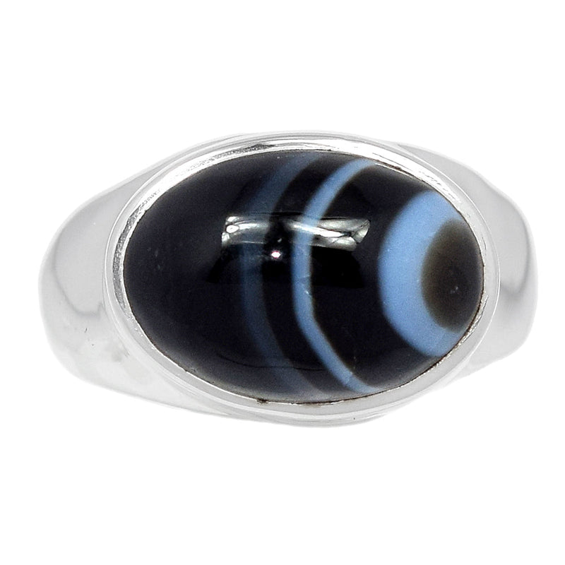 Solid - Black Banded Agate Ring - BBAR1018