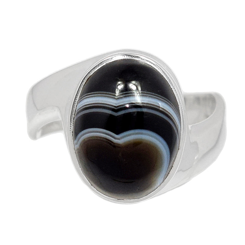 Solid - Black Banded Agate Ring - BBAR1021