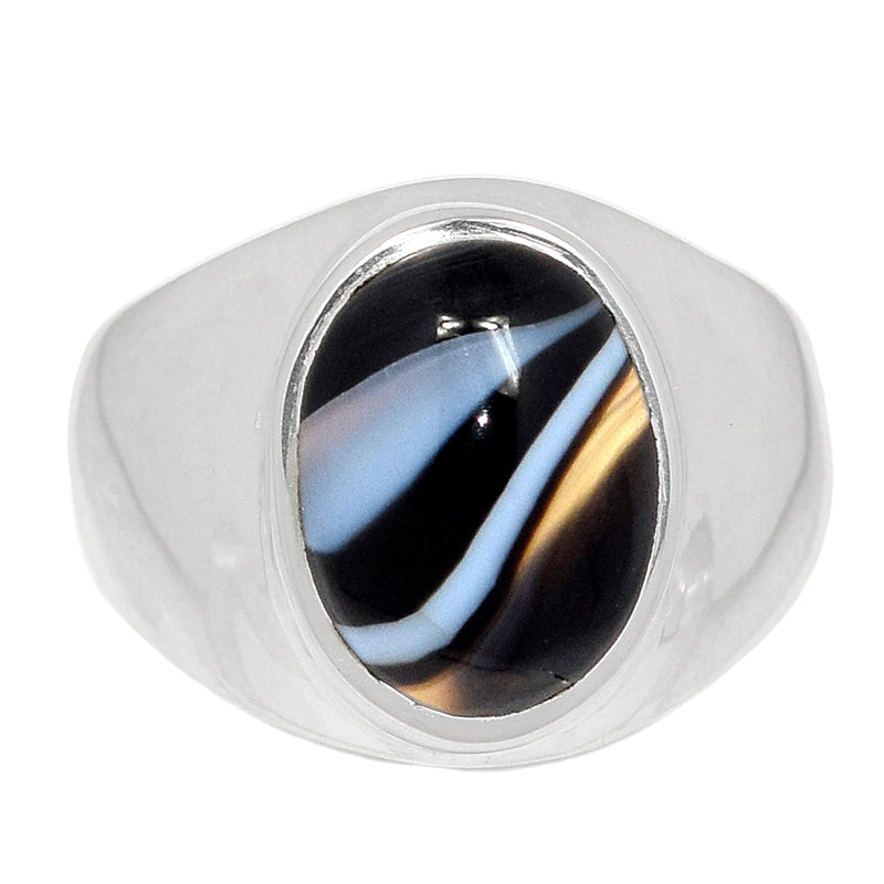 Solid - Black Banded Agate Ring - BBAR1023