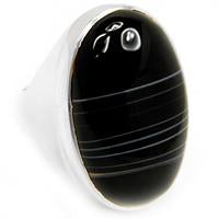 Black Banded Agate Ring-BBAR102