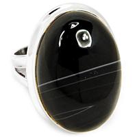 Black Banded Agate Ring-BBAR132