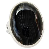 Black Banded Agate Ring-BBAR411