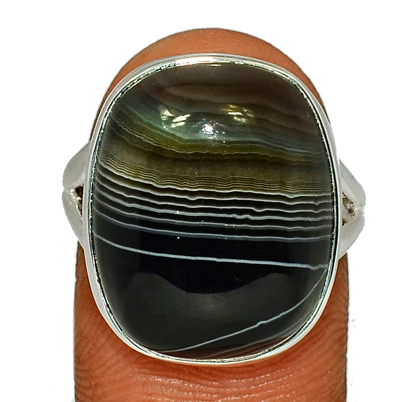 Black Banded Agate Ring - BBAR836