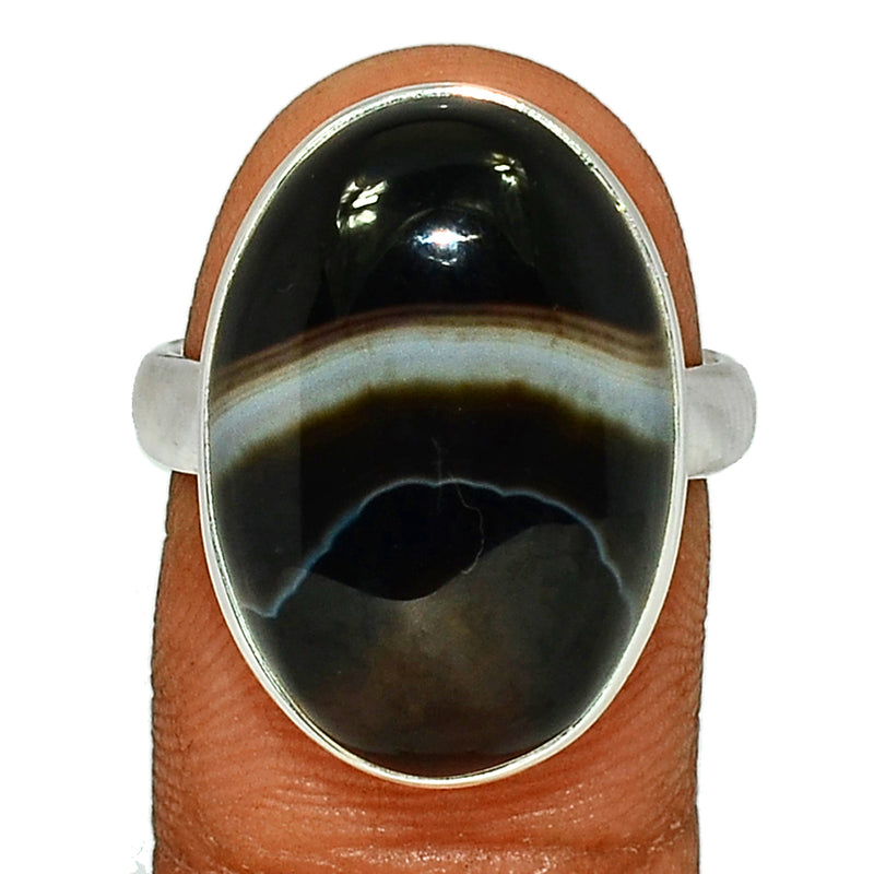 Black Banded Agate Ring - BBAR838