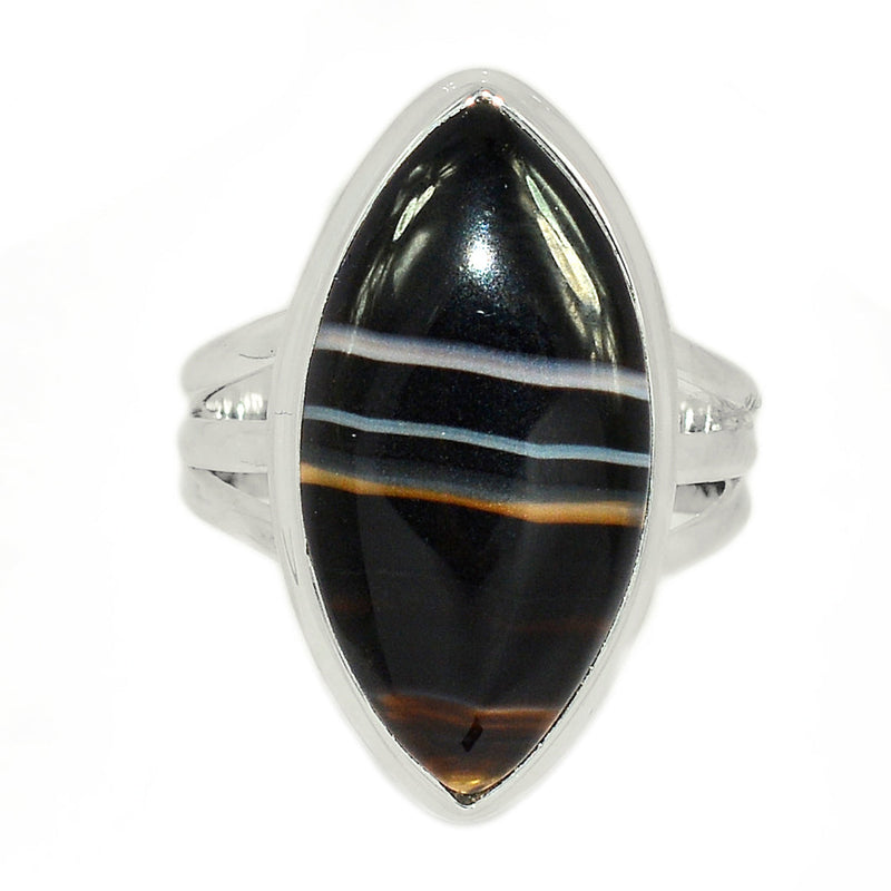 Black Banded Agate Ring - BBAR908