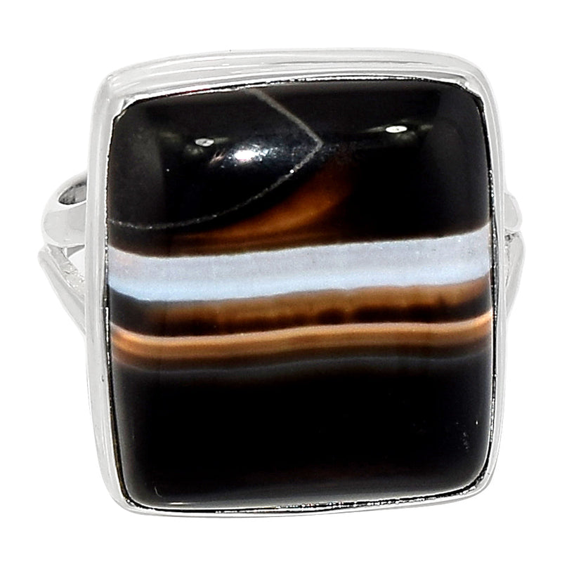 Black Banded Agate Ring - BBAR982