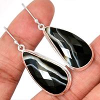 Faceted Banded Agate Earring-BBFE160
