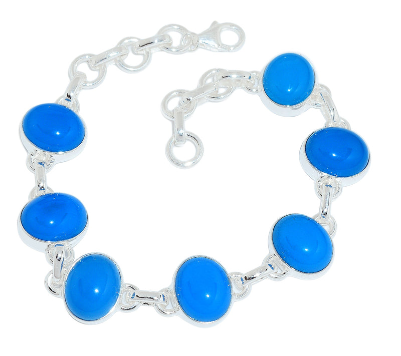 8.6" Blue Chalcedony Bracelets - BCDB54