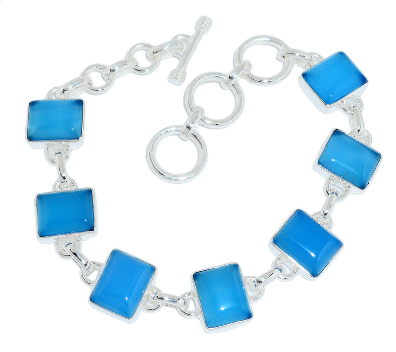 8.6" Blue Chalcedony Bracelets - BCDB58