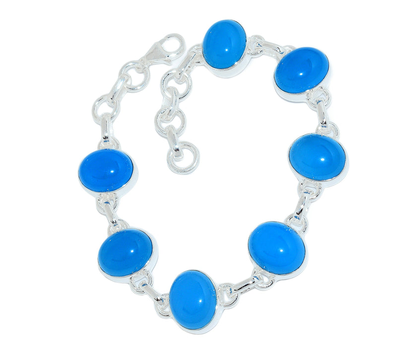 8.2" Blue Chalcedony Bracelets - BCDB64