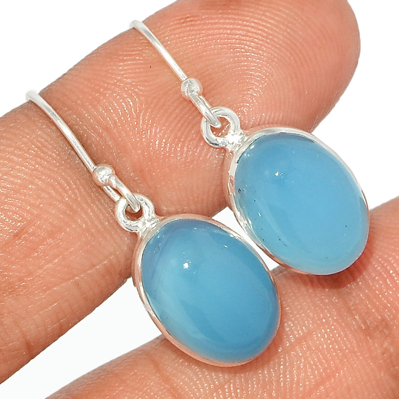 1.2" Blue Chalcedony Earrings - BCDE404