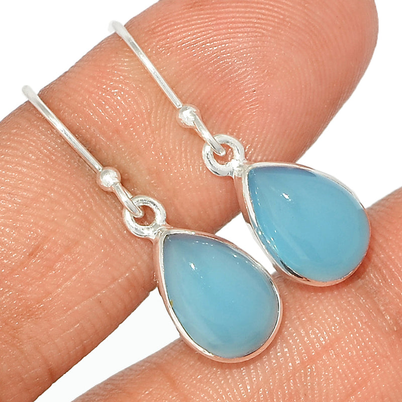 1.1" Blue Chalcedony Earrings - BCDE405