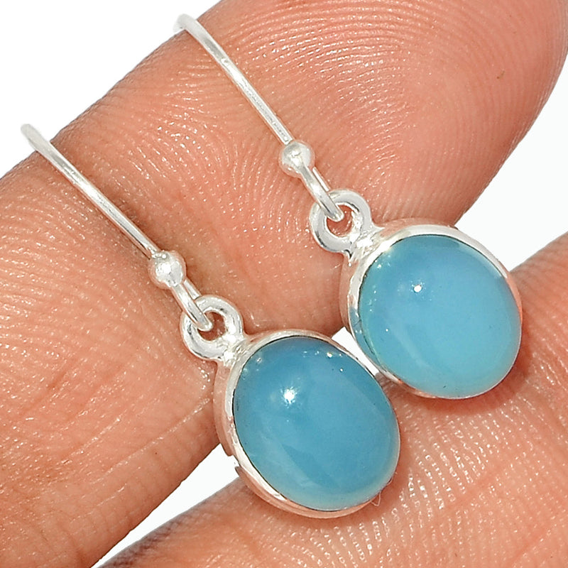 1.1" Blue Chalcedony Earrings - BCDE408