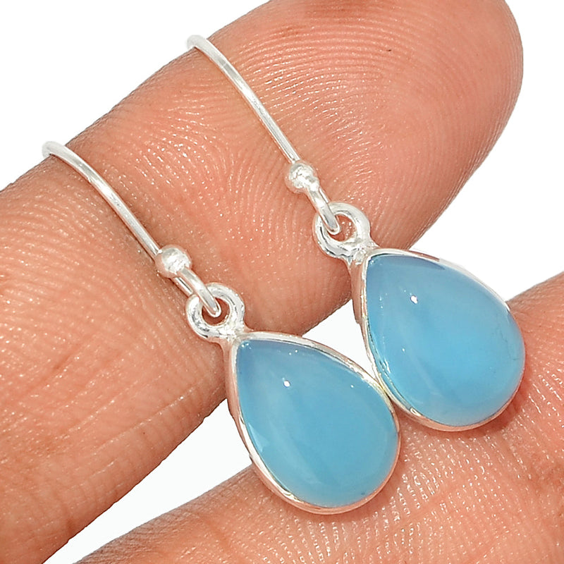 1.1" Blue Chalcedony Earrings - BCDE411