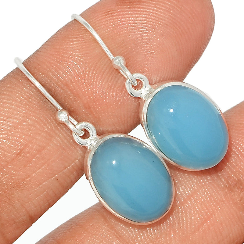 1.2" Blue Chalcedony Earrings - BCDE412