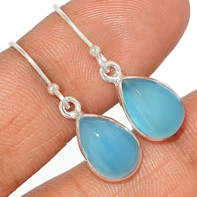 1.1" Blue Chalcedony Earrings - BCDE413
