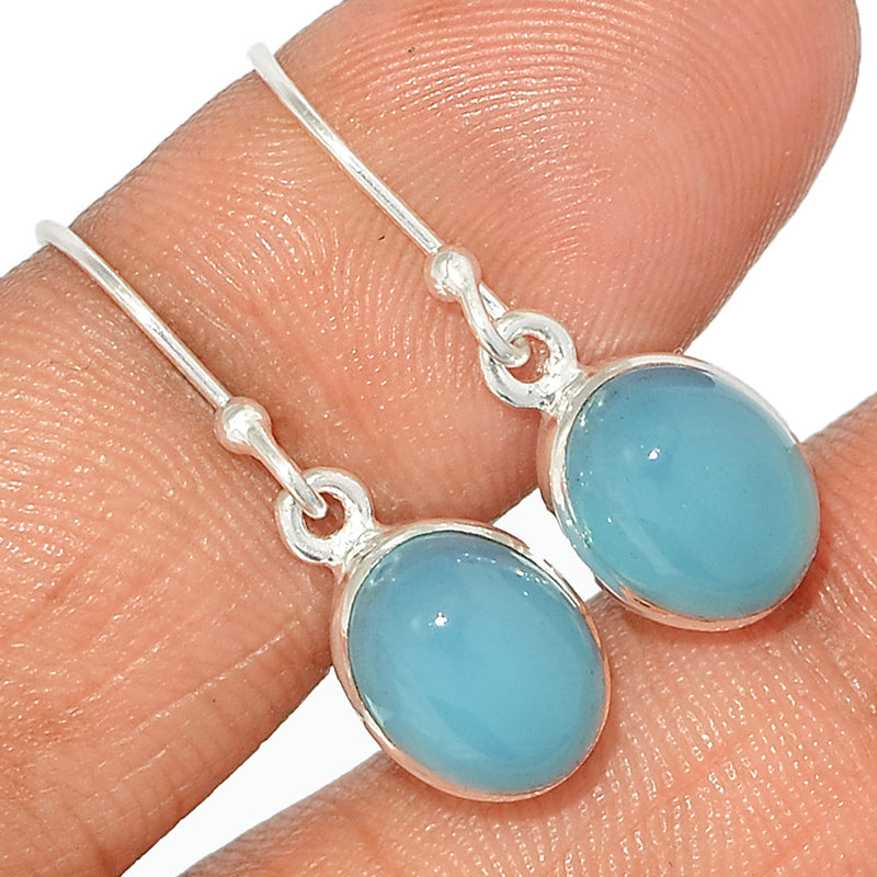 1.1" Blue Chalcedony Earrings - BCDE414