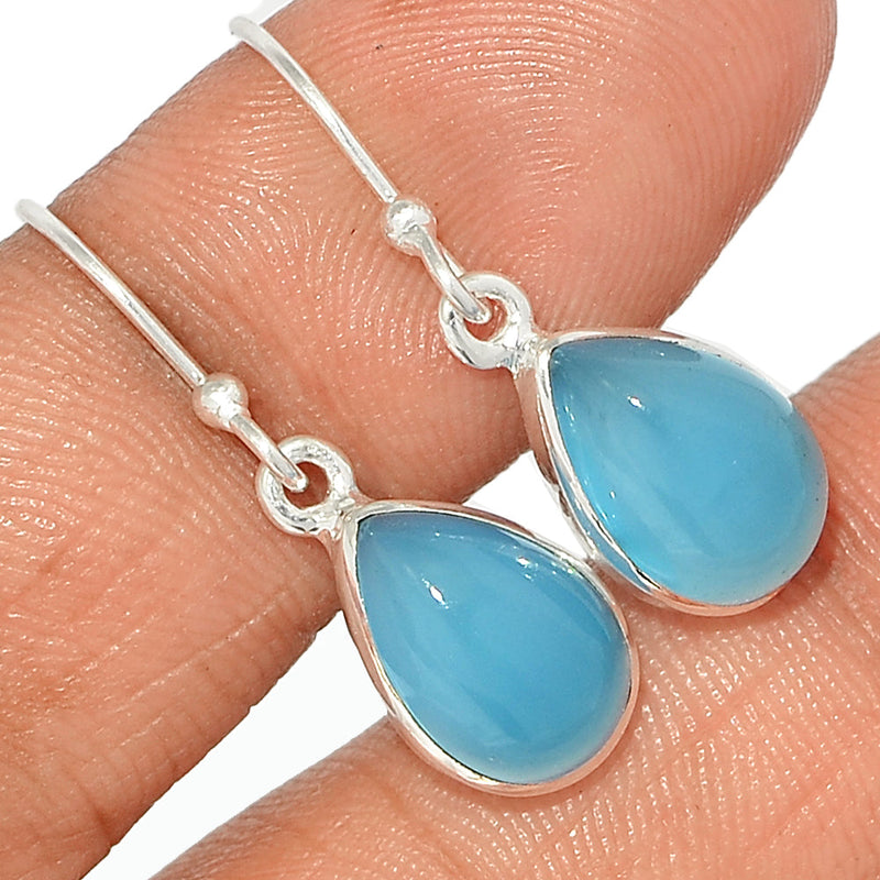 1.1" Blue Chalcedony Earrings - BCDE415
