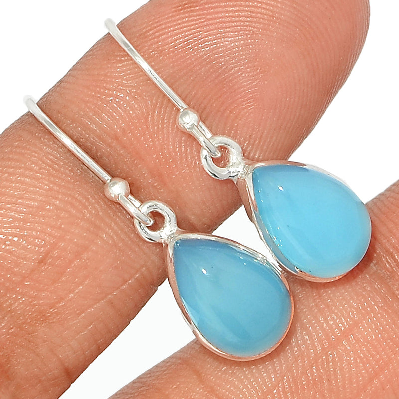 1.1" Blue Chalcedony Earrings - BCDE417