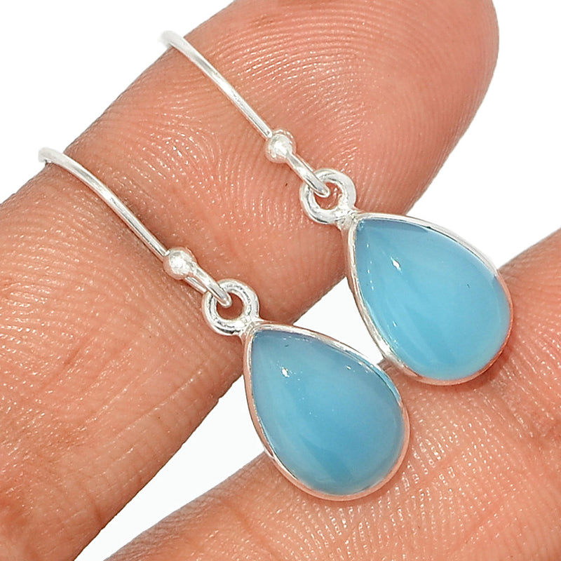 1.1" Blue Chalcedony Earrings - BCDE418