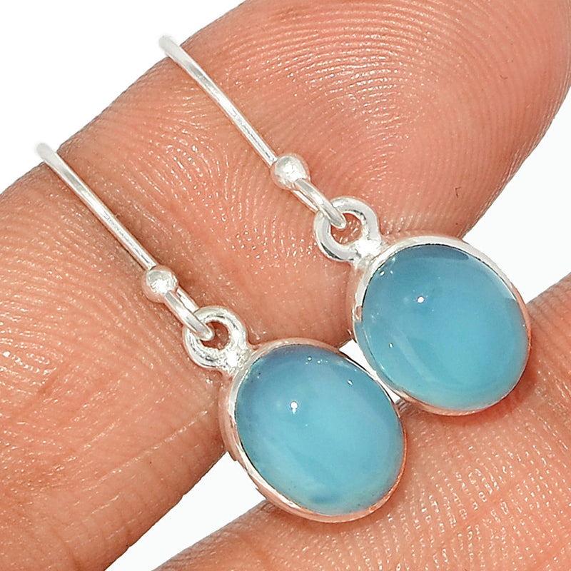 1.1" Blue Chalcedony Earrings - BCDE419