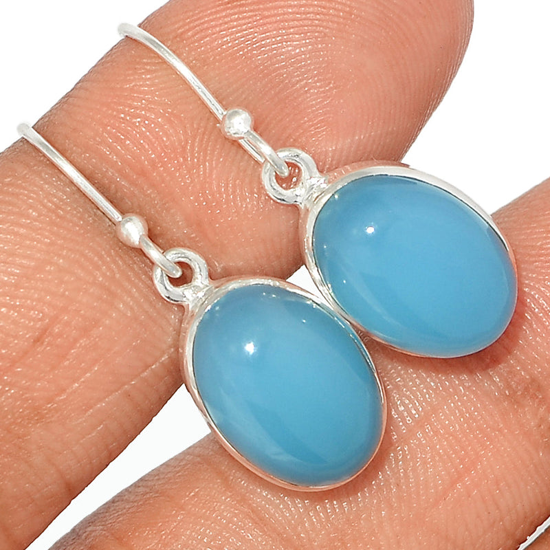 1.2" Blue Chalcedony Earrings - BCDE421