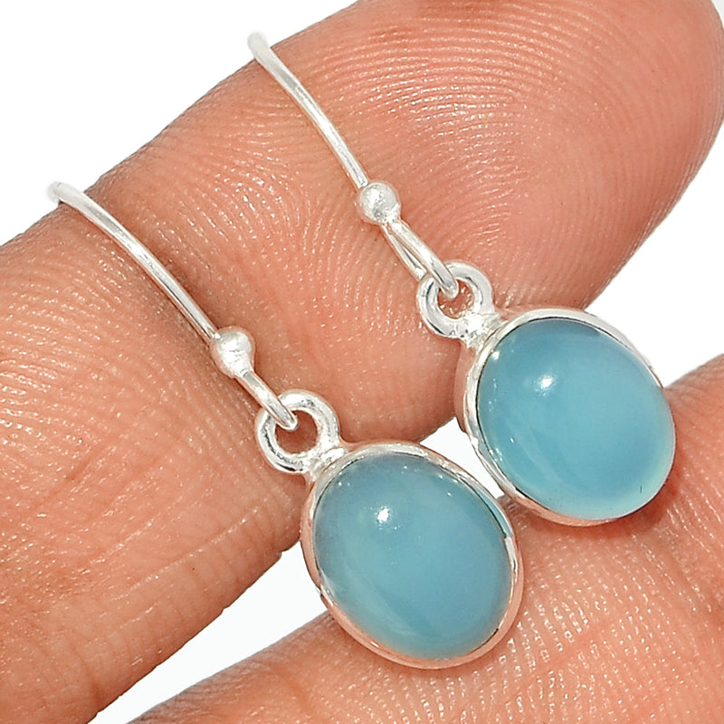 1.1" Blue Chalcedony Earrings - BCDE423