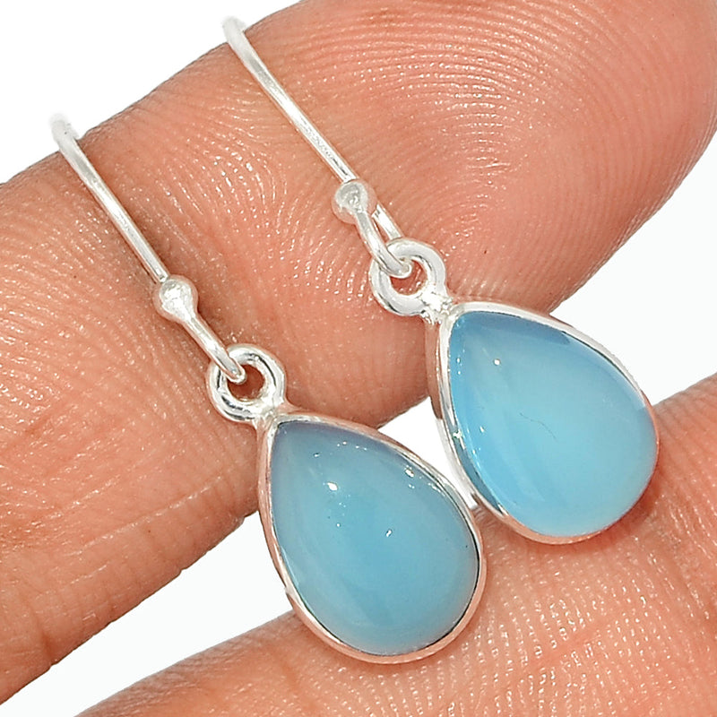 1.1" Blue Chalcedony Earrings - BCDE424