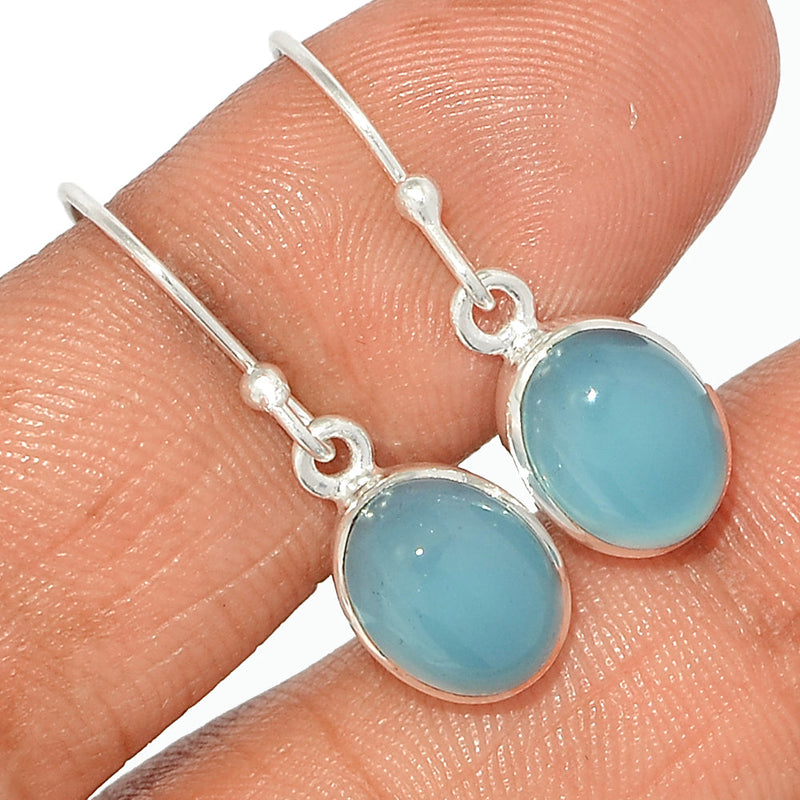 1.1" Blue Chalcedony Earrings - BCDE427