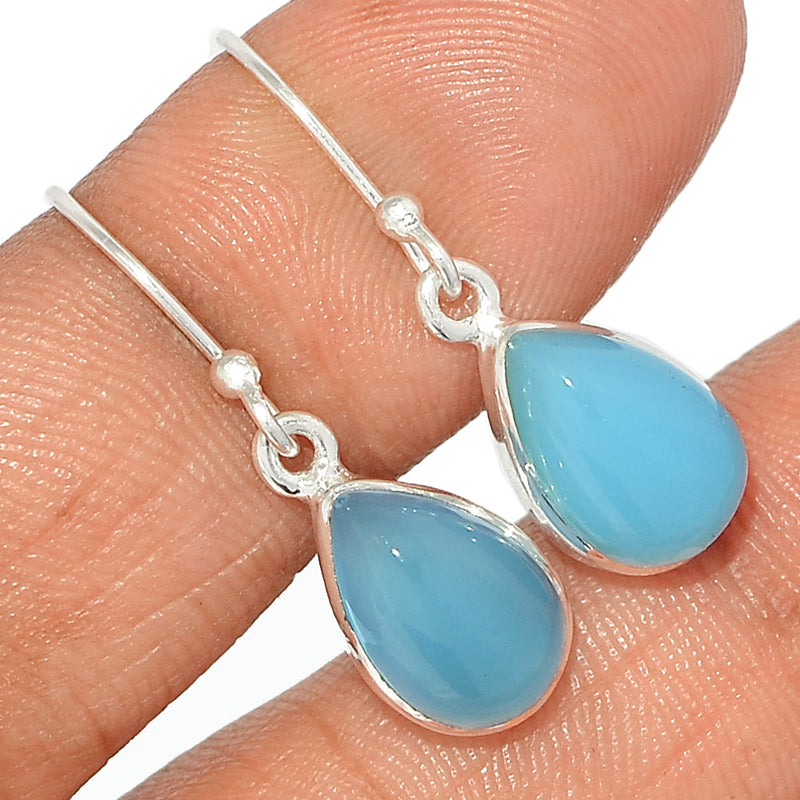 1.1" Blue Chalcedony Earrings - BCDE431