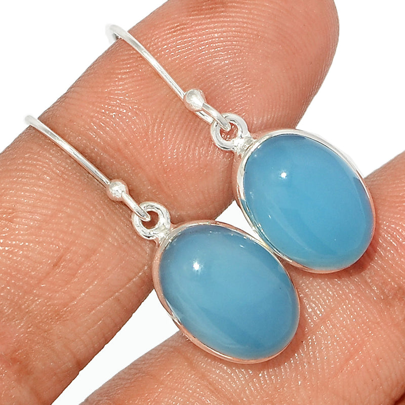 1.2" Blue Chalcedony Earrings - BCDE434