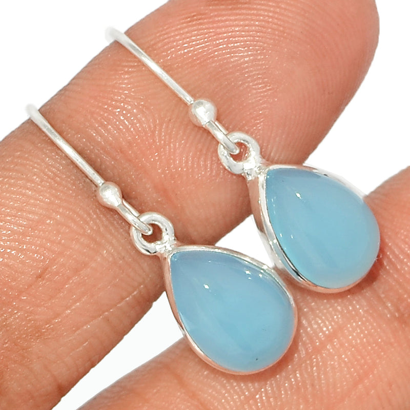 1.1" Blue Chalcedony Earrings - BCDE436