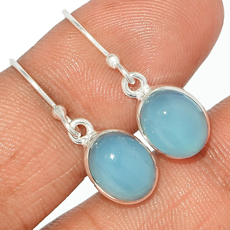 1.1" Blue Chalcedony Earrings - BCDE437