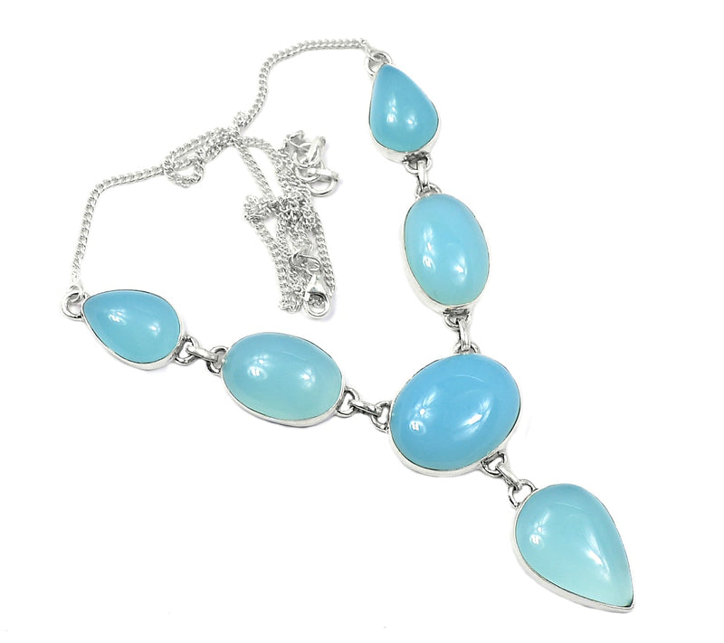 20.7" Blue Chalcedony Necklaces - BCDN6