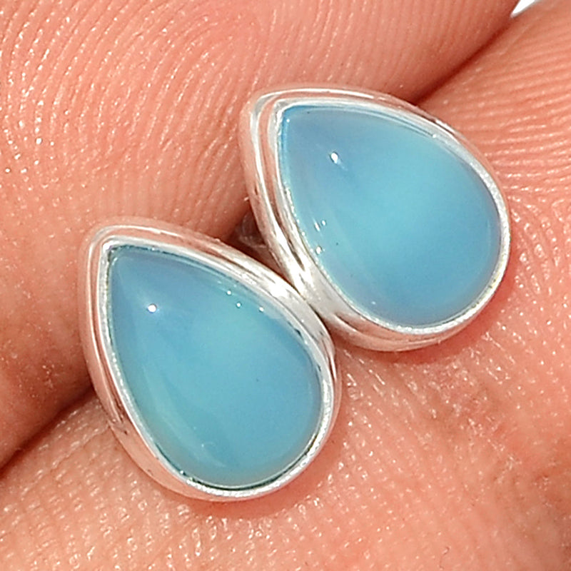 Blue Chalcedony Studs - BCDS105