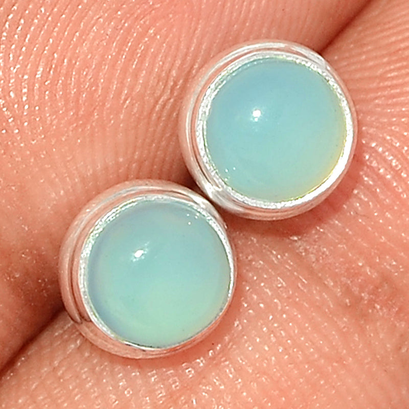 Blue Chalcedony Studs - BCDS113