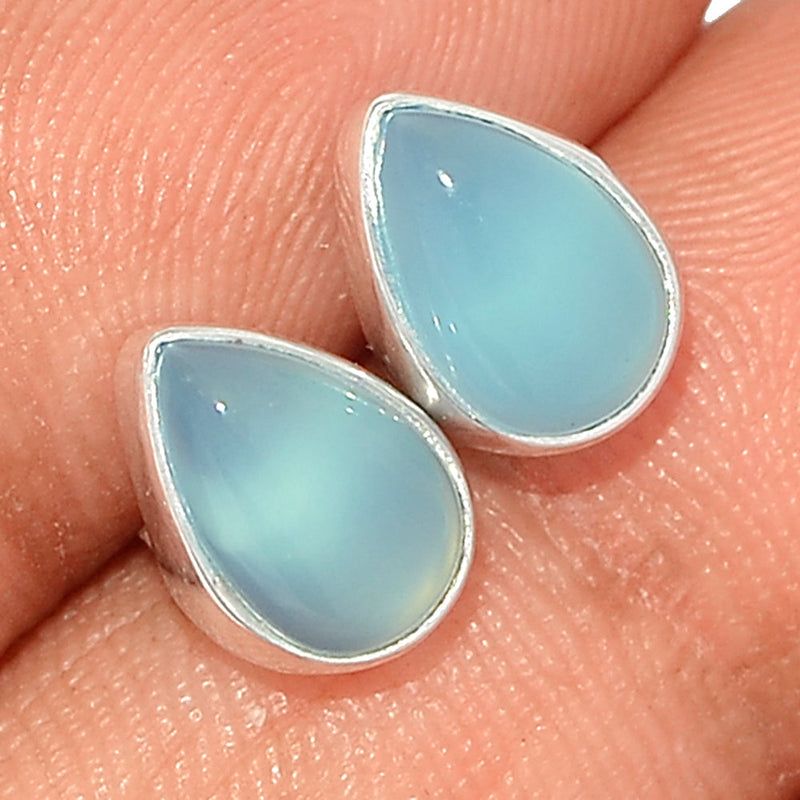 Blue Chalcedony Studs - BCDS119