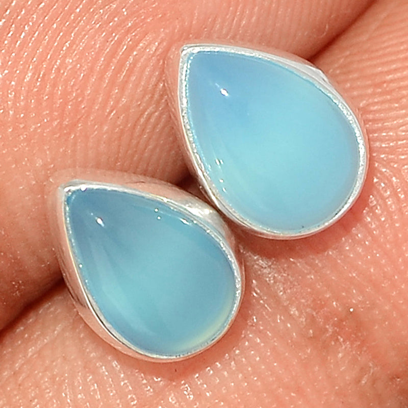 Blue Chalcedony Studs - BCDS142