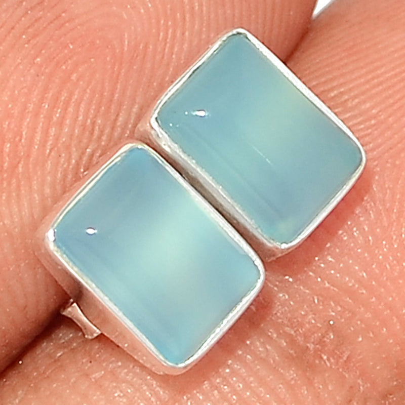 Blue Chalcedony Studs - BCDS146