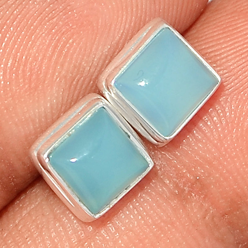 Blue Chalcedony Studs - BCDS147