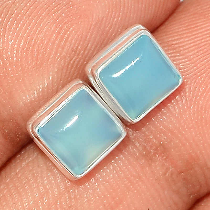 Blue Chalcedony Studs - BCDS149