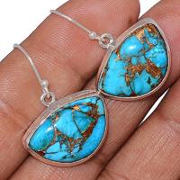 Blue Copper Turquoise Earring-BCTE1883