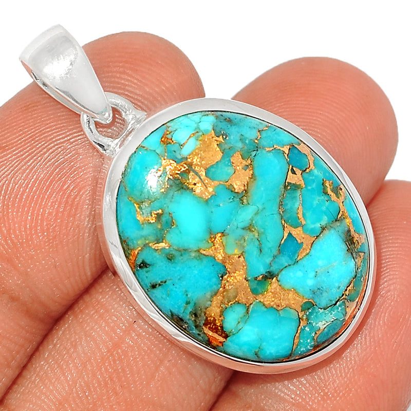 1.5" Blue Copper Turquoise Pendants - BCTP1365