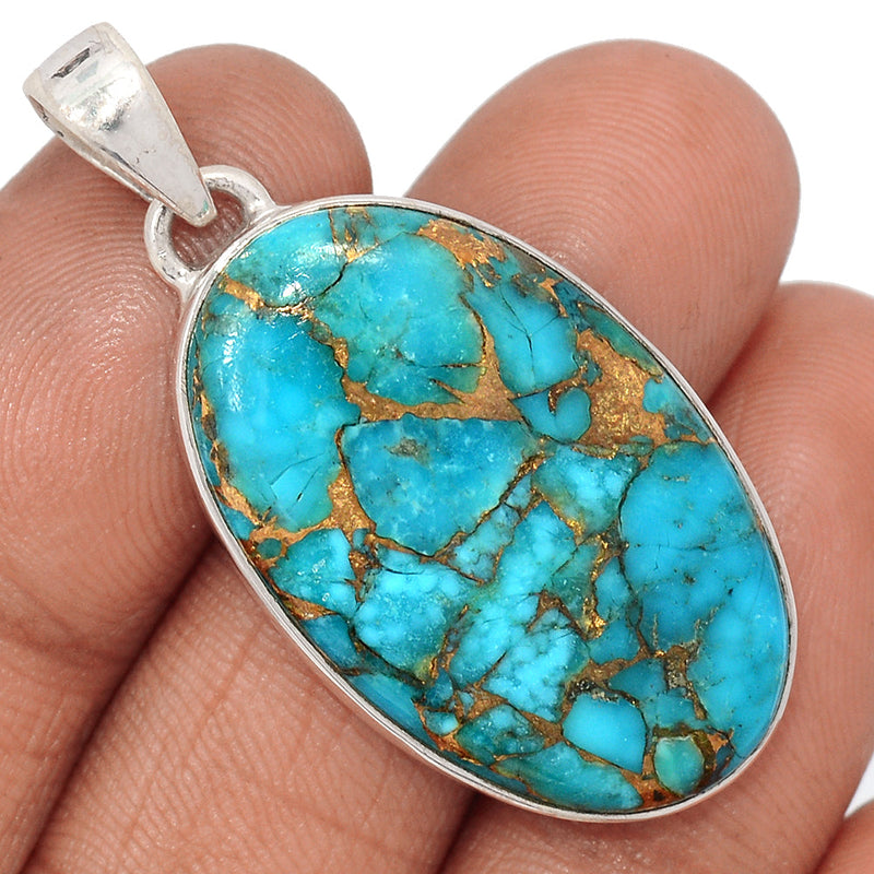 1.5" Blue Copper Turquoise Pendants - BCTP1429