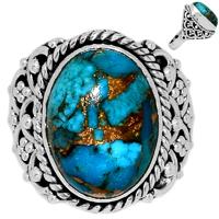 Copper Blue Turquoise Ring - BCTR1042