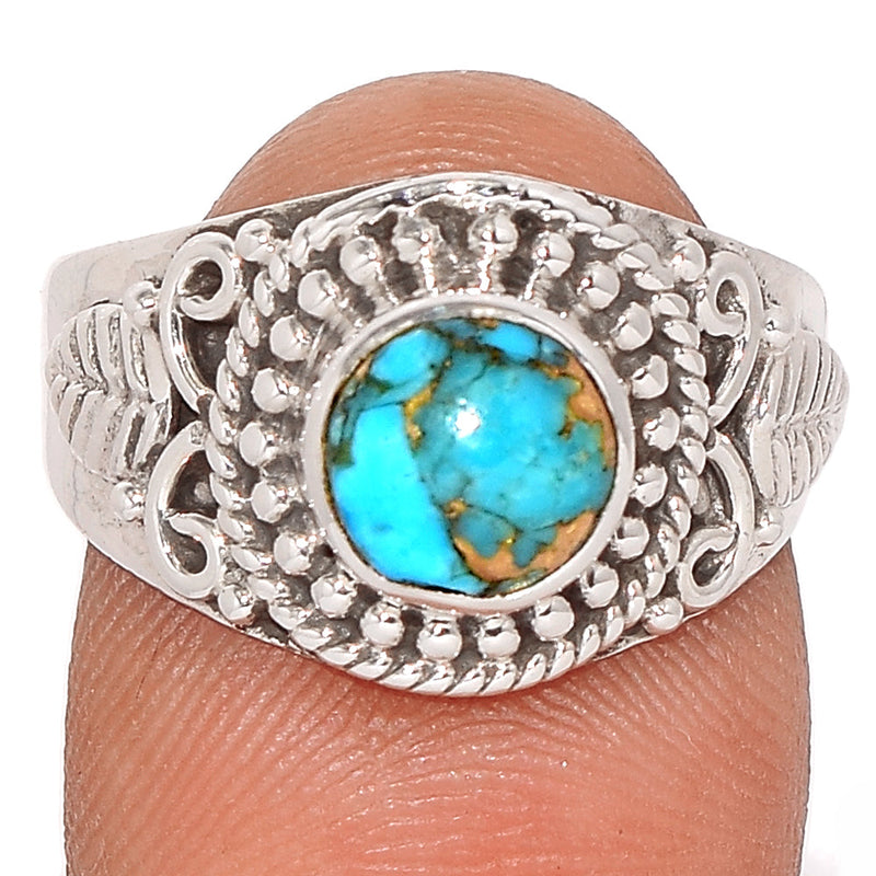 Fine Filigree - Blue Copper Turquoise Ring - BCTR1585